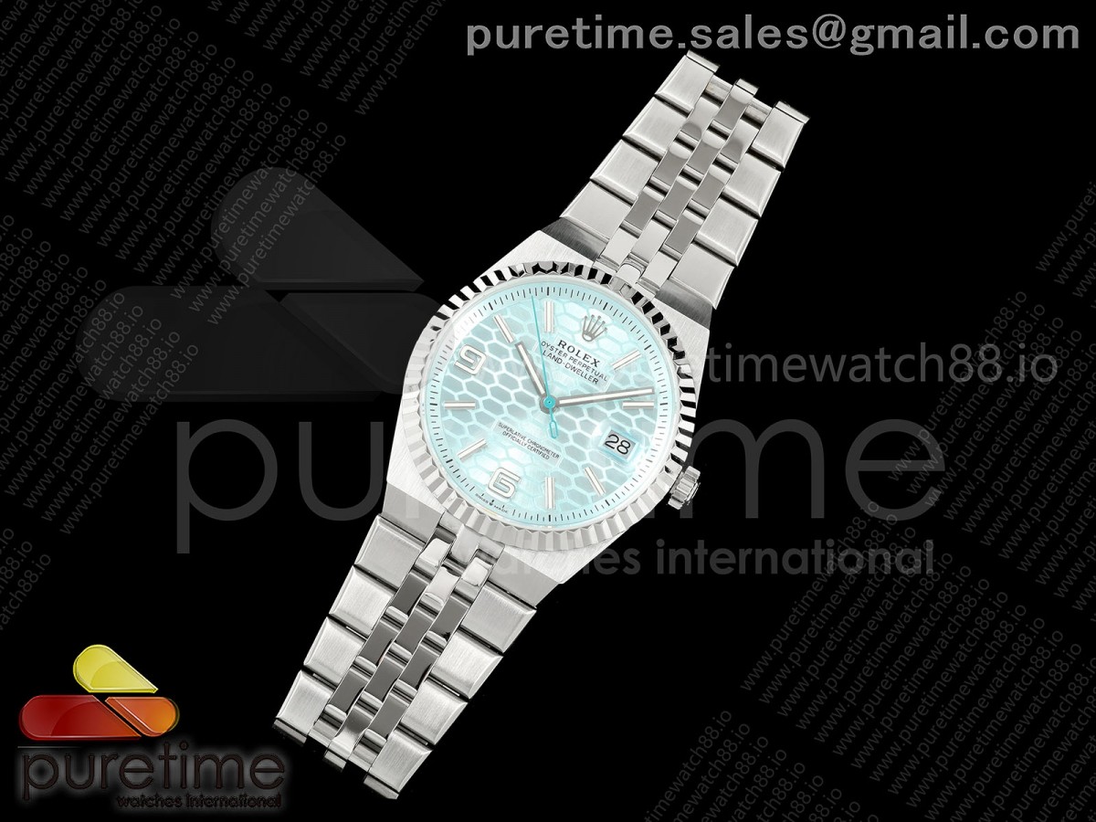 Land Dweller 127336 DIWF Best Edition Ice Blue Dial on SS Bracelet A7135