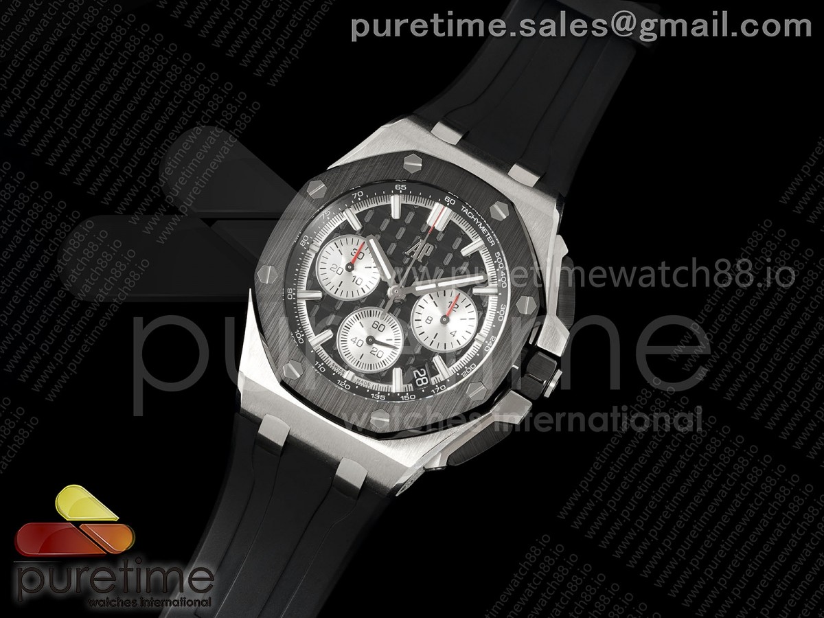 Royal Oak Offshore 43mm SS APPF Best Edition Black Dial on Black Rubber Strap AA4401