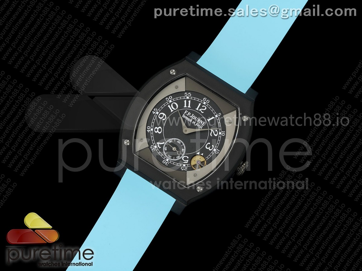 F.P.Journe Elegante PVD AVF Best Edition Black Dial on Blue Rubber Strap Quartz