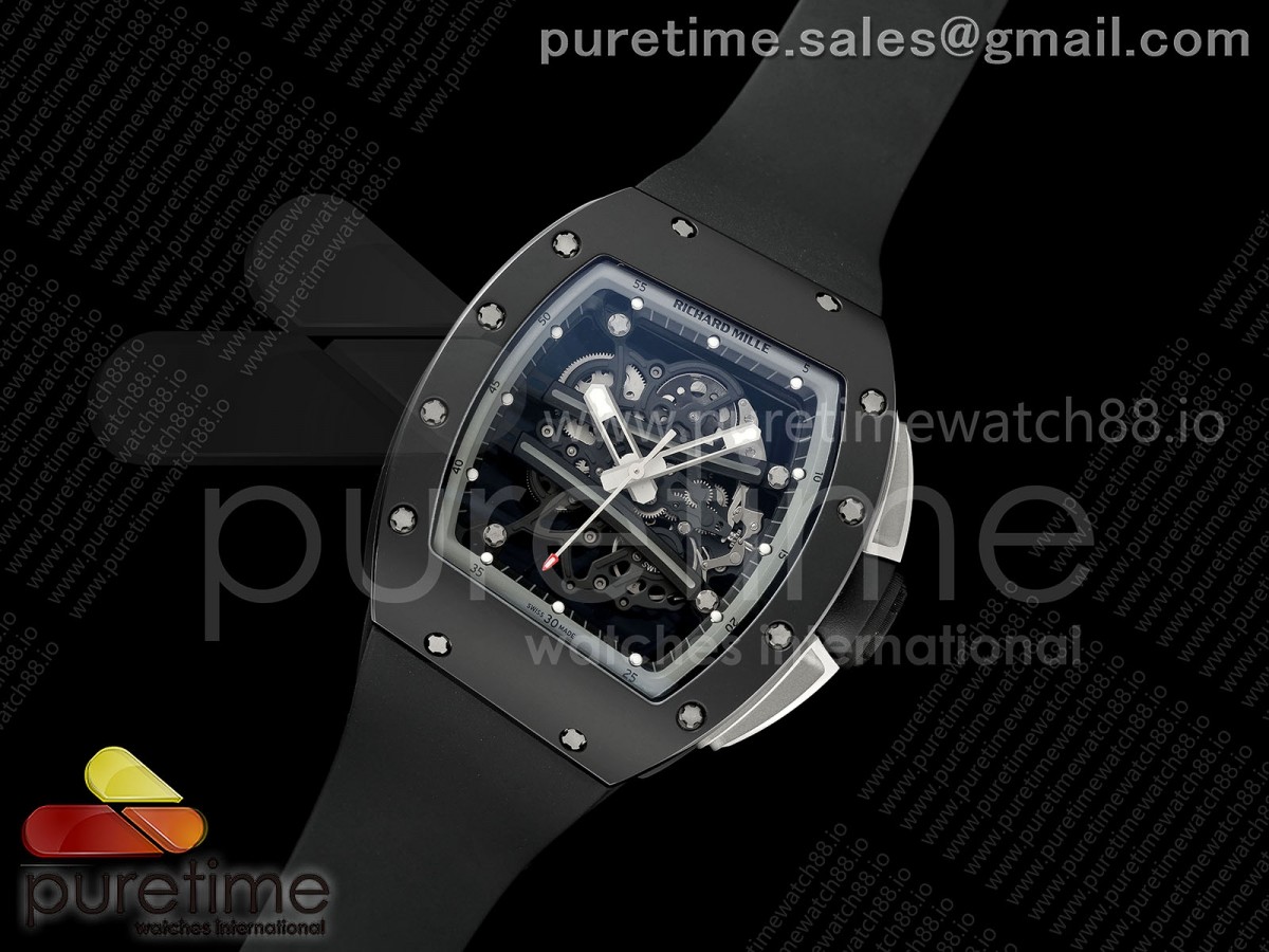 RF Custom Made RM061 Black Ceramic Gray Inner Bezel with Free Sprung Titanium RMUL2 Super Clone