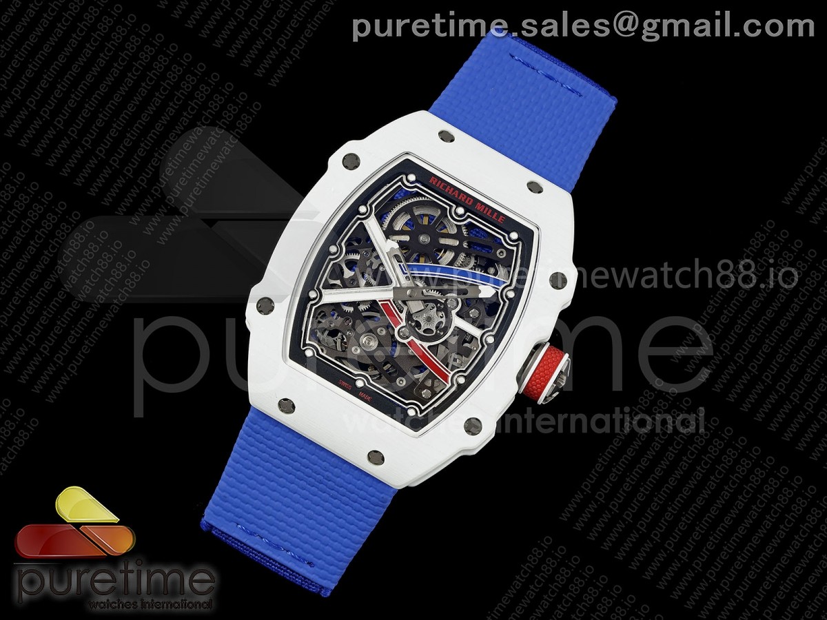 UMI RM67-02 White NTPT France Skeleton Dial on Elastic Strap CRMA7 Clone V3
