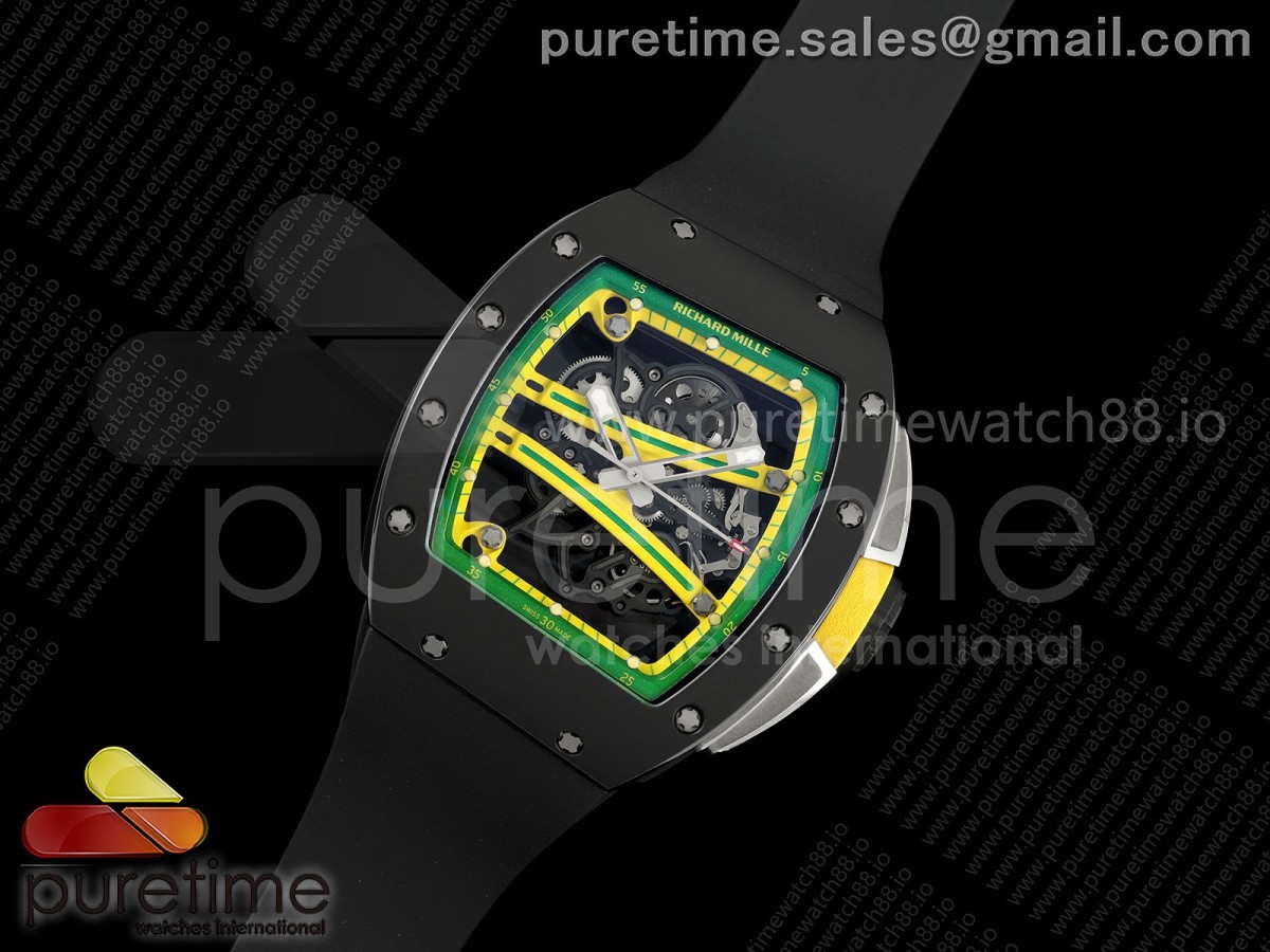 RF Custom Made RM061 Black Ceramic Green Inner Bezel with Free Sprung Titanium RMUL2 Super Clone