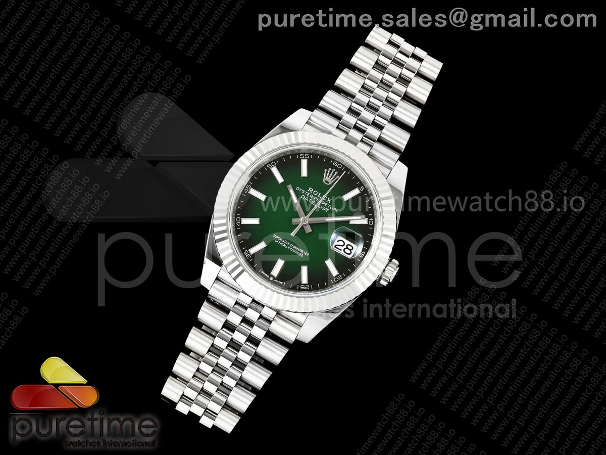 DateJust 41 126334 ERF 1:1 Best Edition Green Ombre Dial on Jubilee Bracelet JH3235 (Free Sprung)