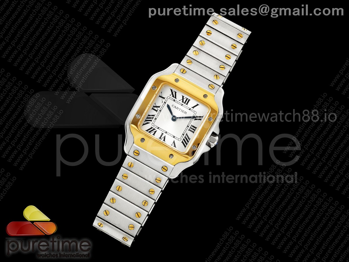 Santos 27mm SS/YG 8848F 1:1 Best Edition Silver Dial on SS/YG Bracelet Quartz