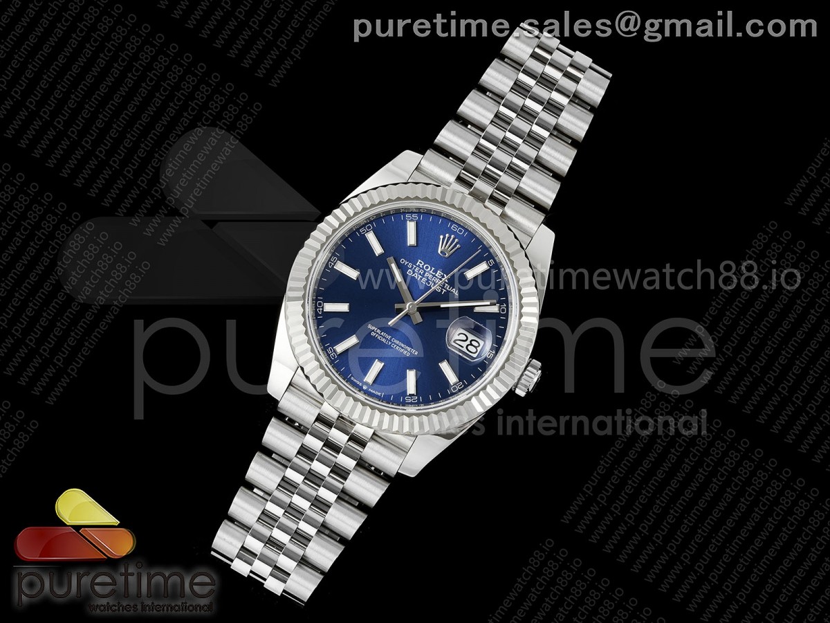 DateJust 41 126334 RICH 1:1 Best Edition Blue Stick Dial on Jubilee Bracelet JH3235 (Free Sprung)