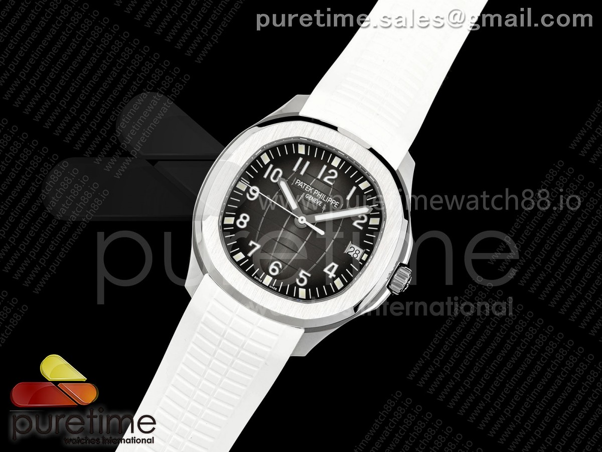 Aquanaut 5167 SS DDF 1:1 Best Edition Gray Dial on White Rubber Strap DD330 Super Clone