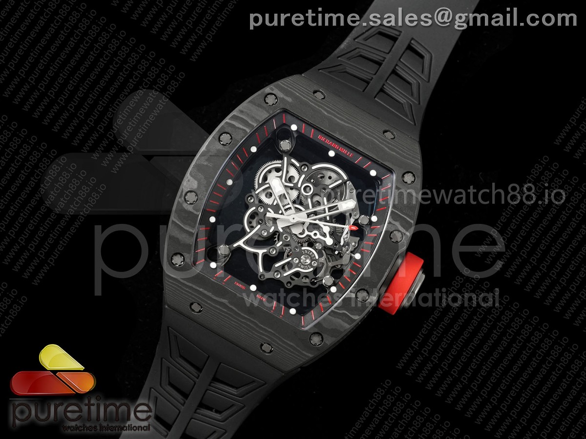 Boss Studio RM055 Black NTPT Black/Red Inner Bezel RMUL2 Super Clone (Free Sprung)