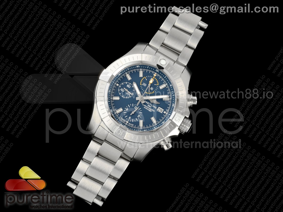 Avenger Chrono SS TF1:1 Best Edition Blue Dial on SS Bracelet A7750 V2