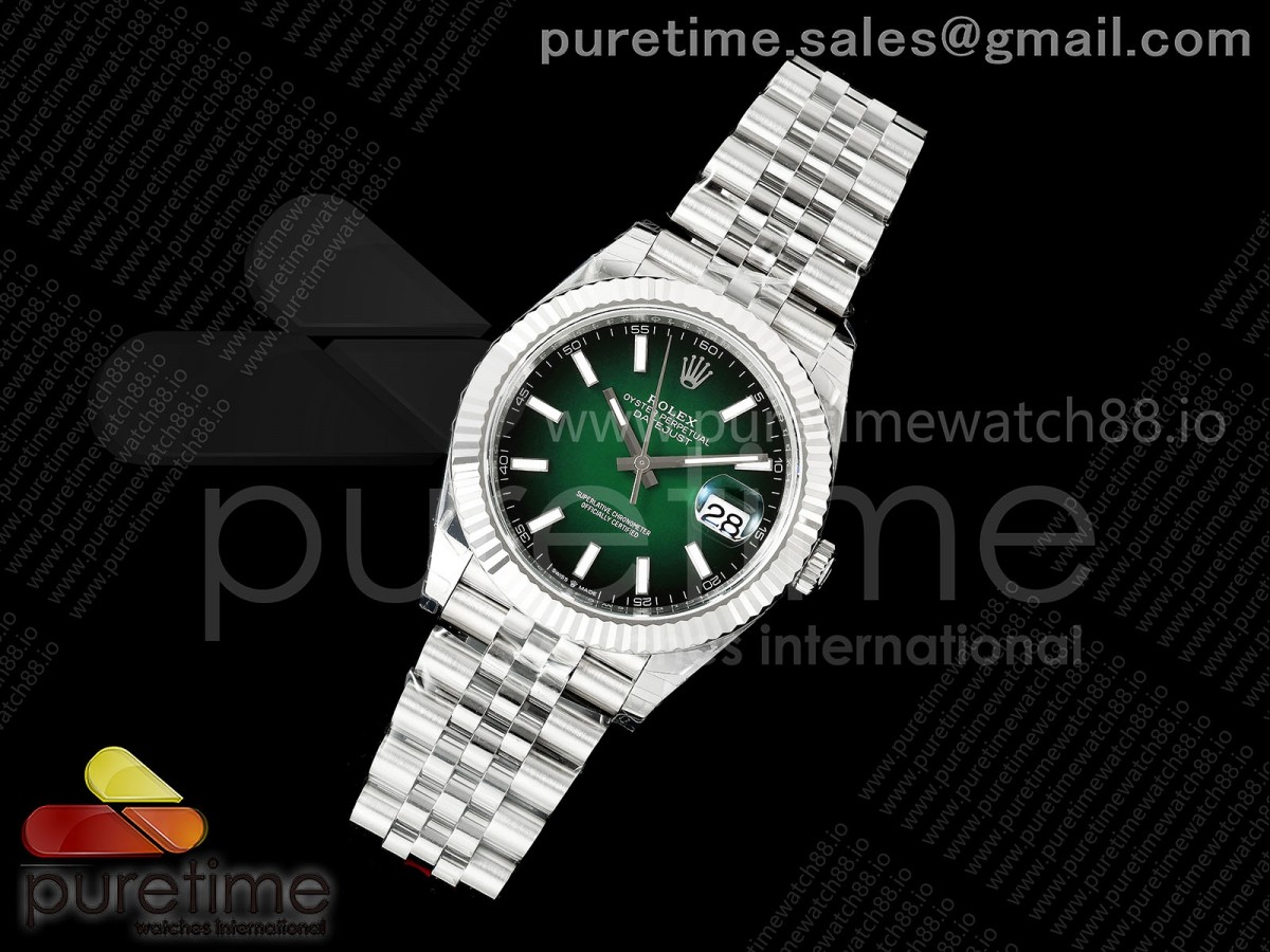DateJust 41 126334 904L SS MZF 1:1 Best Edition Green Ombre Dial on Jubilee Bracelet JH3235