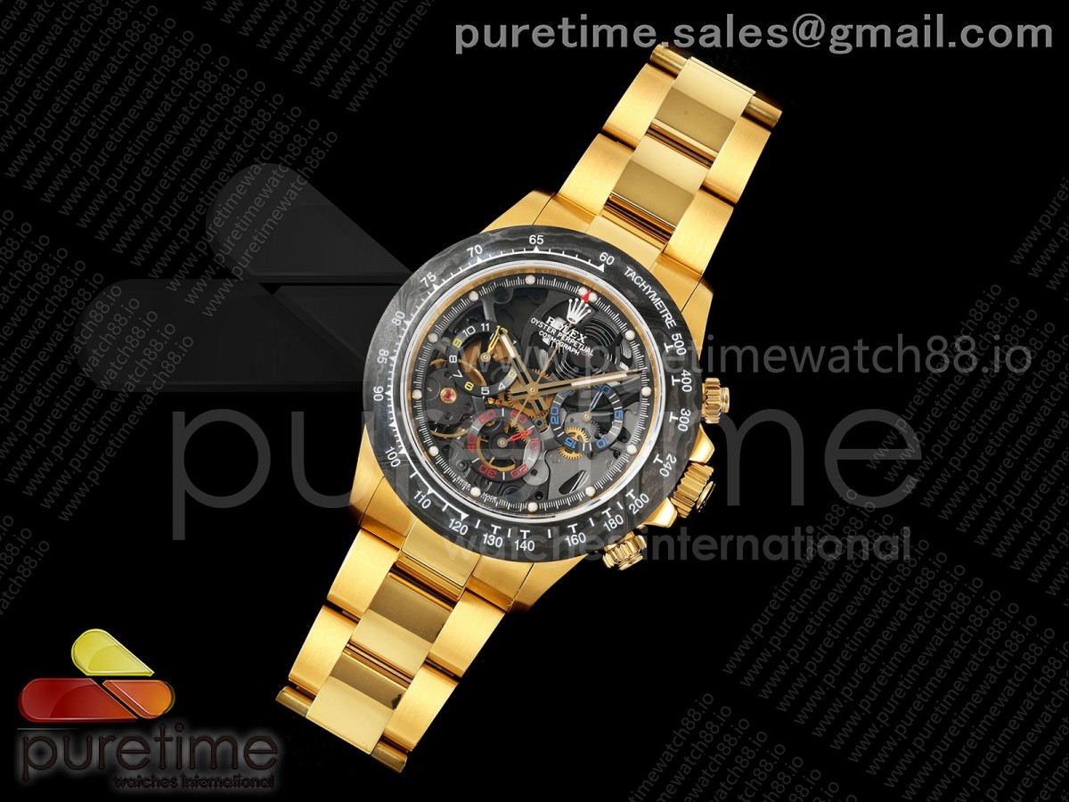 Daytona Skeleton YG SONIC Best Edition Carbon Bezel Skeleton Dial on YG Bracelet SA4130