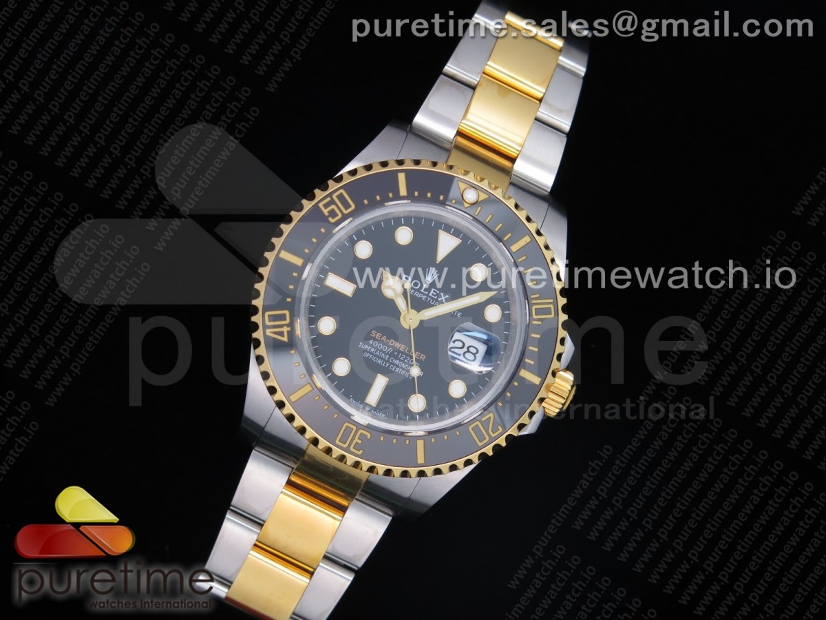 Sea-Dweller Two Tone SS/YG 126603 D1F Best Edition Black Dial on SS/YG Bracelet A2836
