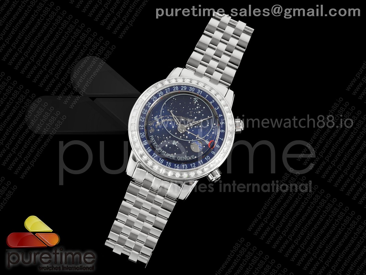 Grand Complications 6102 SS BLSF Best Edition Blue Dial Diamonds Bezel on SS Bracelet A240