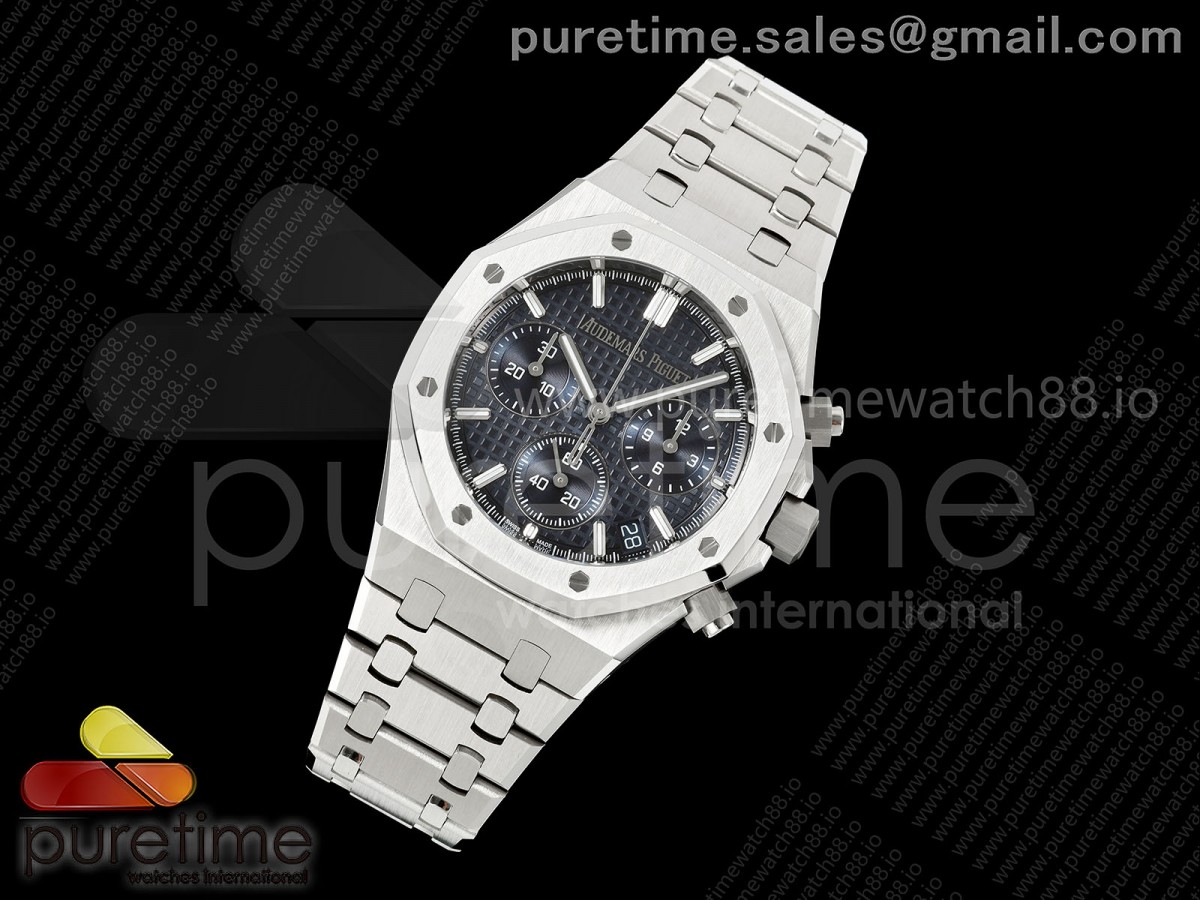 Royal Oak Chrono 26240 SS OCTA 1:1 Best Edition Blue Dial on SS Bracelet JH4401 Super Clone (Free Sprung)