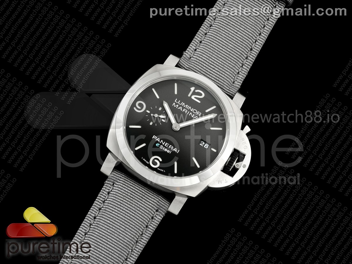 PAM1358 Luminor Marina eSteel VSF 1:1 Best Edition on Gray Nylon Strap P.9010