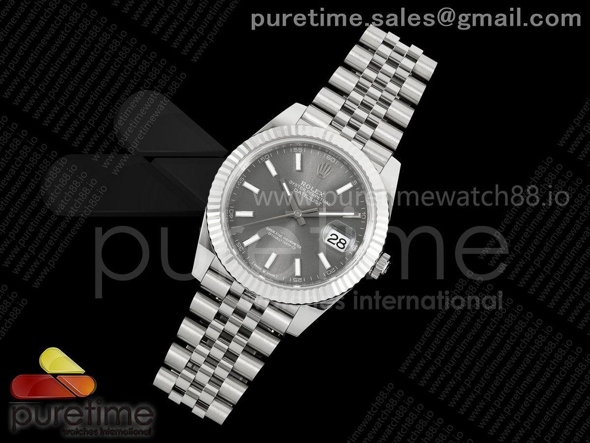 DateJust 41 126334 904L SS VSF 1:1 Best Edition Gray Stick Dial on Jubilee Bracelet VS3235v2 V2s (133g)