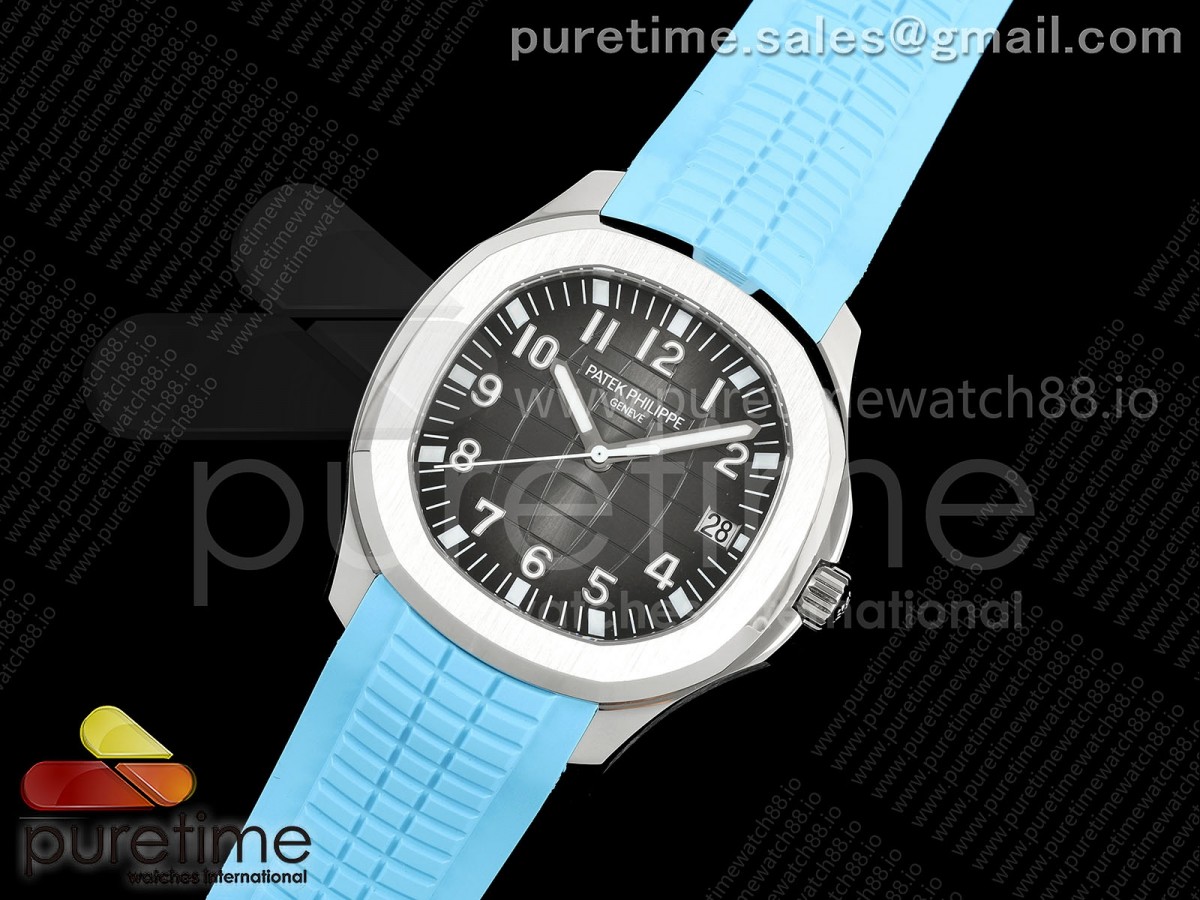 Aquanaut 5167 SS BBF 1:1 Best Edition Gray Dial on Blue Rubber Strap DD324 Super Clone