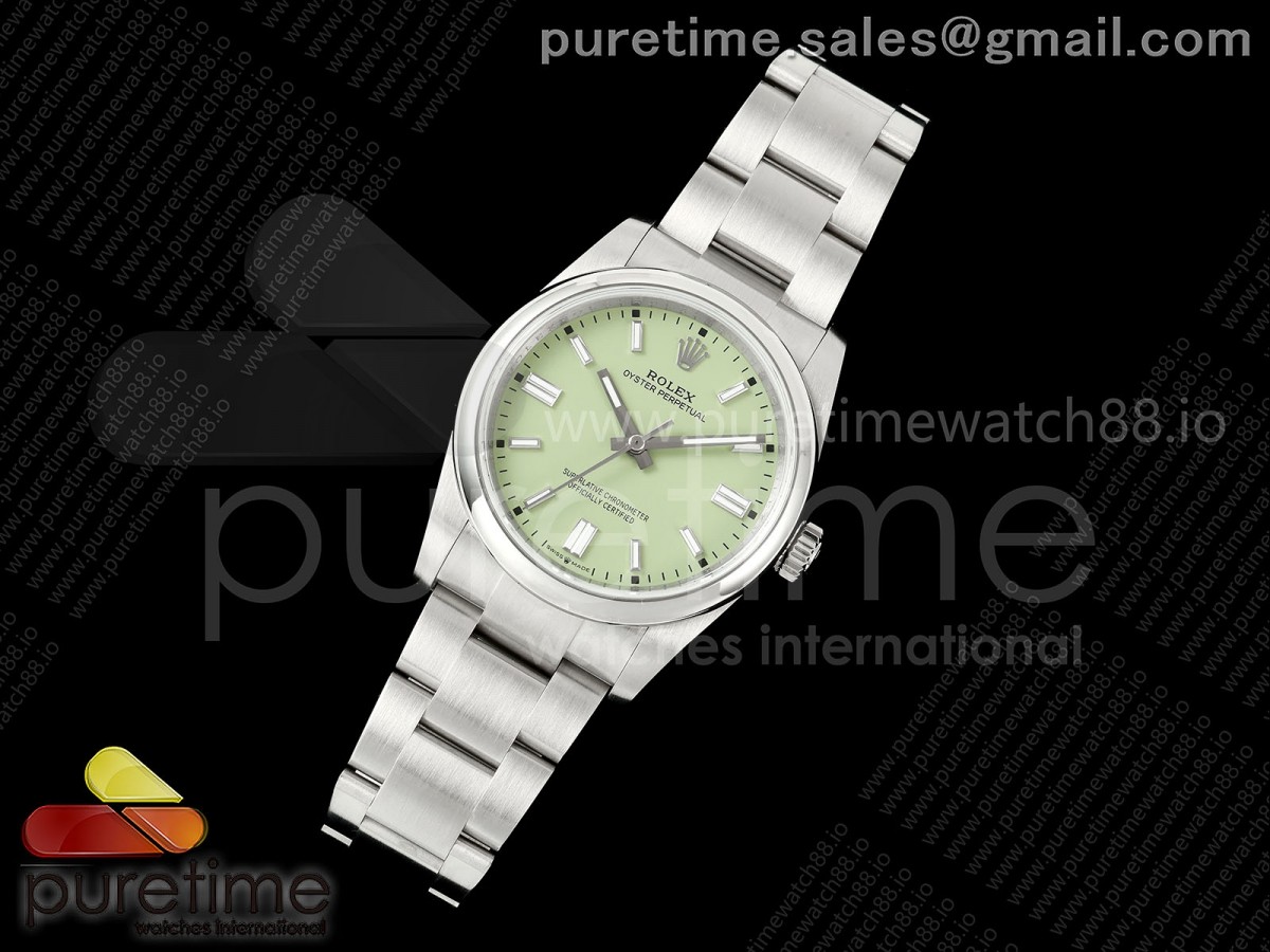 Oyster Perpetual 126000 36mm QF 1:1 Best Edition 904L Steel Avocado Dial JH3230 Free Sprung