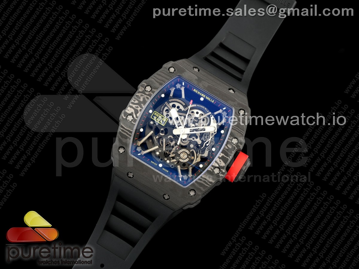 RM035-02 NTPT ZF 1:1 Best Edition Skeleton Dial on Black Rubber Strap RMAL1 Super Clone V6