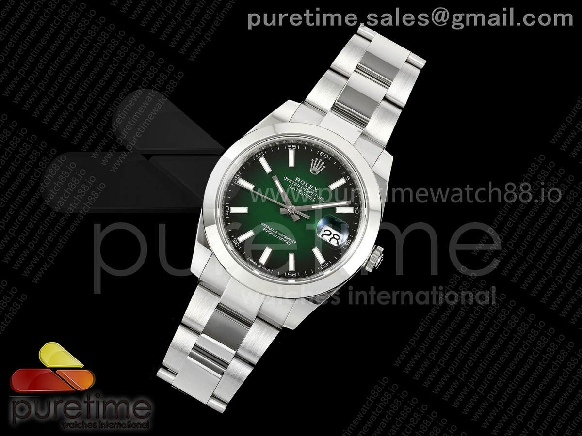 DateJust 41 126300 SEEK 1:1 Best Edition 904L Steel Green Ombre Dial on Oyster Bracelet VR3235