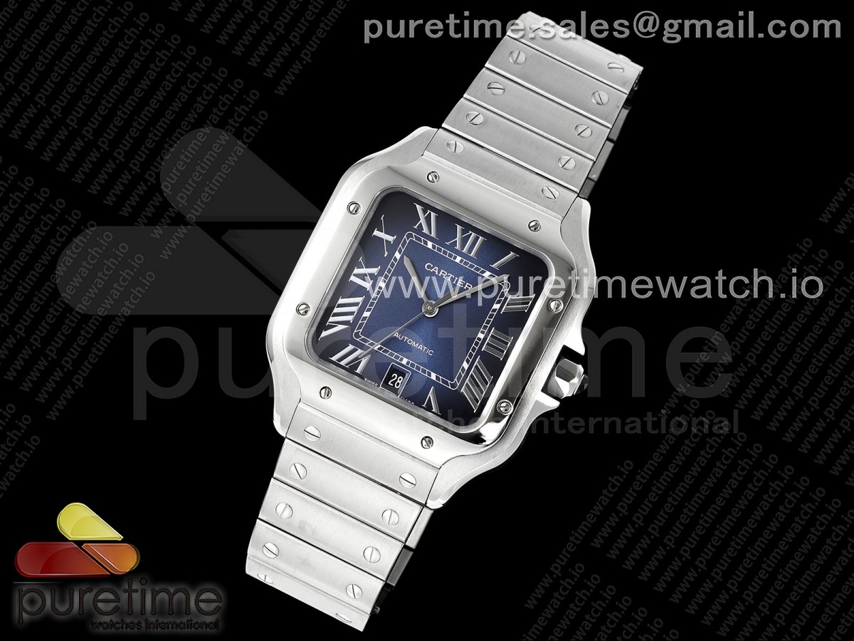 Santos de Cartier 40mm SS AF 1:1 Best Edition Blue Dial on SS SmartLinks Bracelet MIYOTA 9015