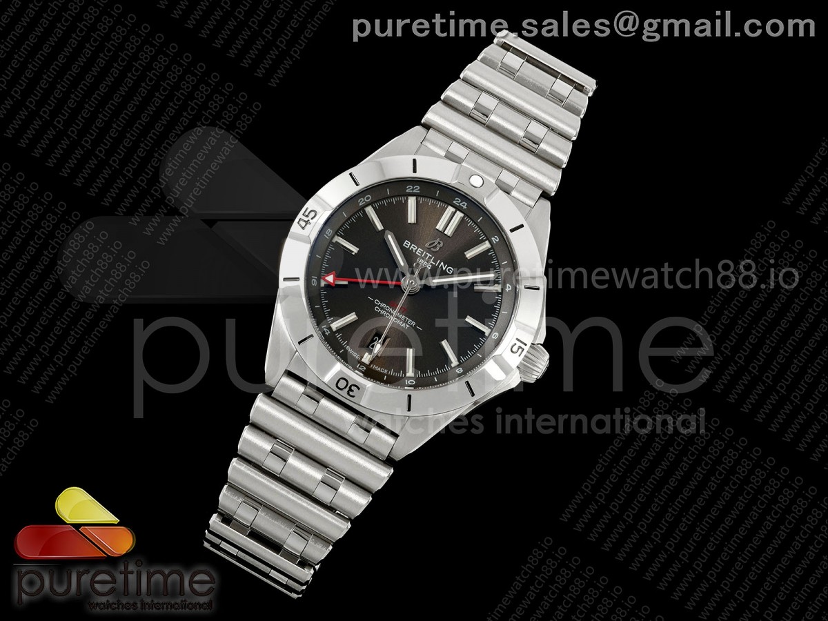 Chronomat GMT 40 SS BLS 1:1 Best Edition Gray Dial on SS Bracelet A2836