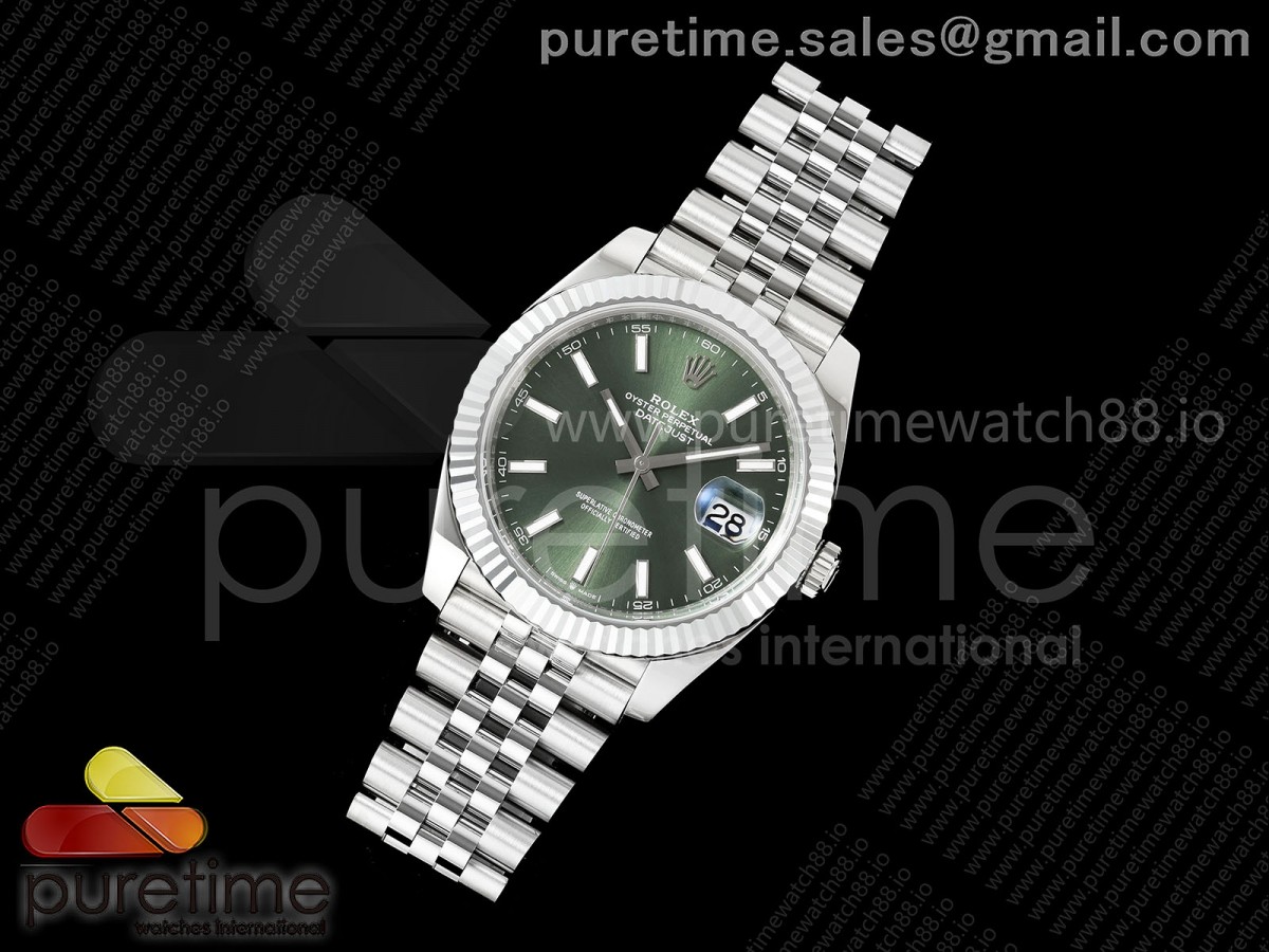 DateJust 41 126334 904L SS MZF 1:1 Best Edition Green Dial on Jubilee Bracelet JH3235