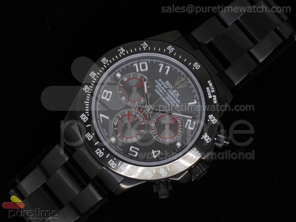 Daytona Project PVD Gray/Red Dial on PVD Bracelet A7750