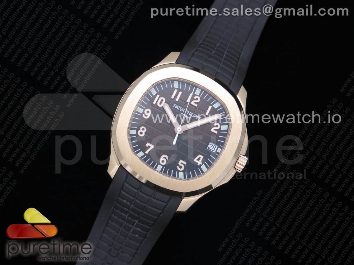 Aquanaut 5167R RG 3KF Best Edition Brown Dial on Brown Rubber Strap A324 Super Clone