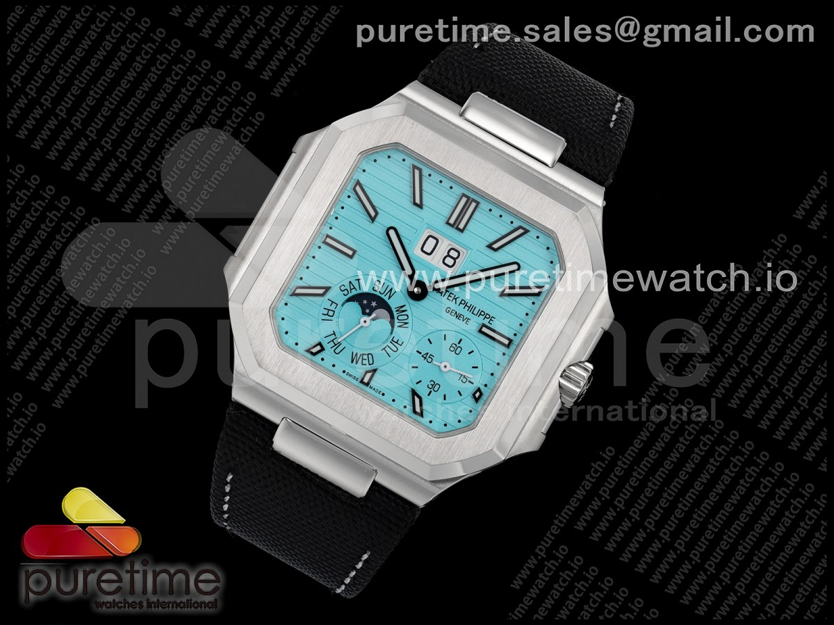 Cubitus 5822 SS 2F Best Edition Tiffany Blue Dial on Black Fabric Strap A240
