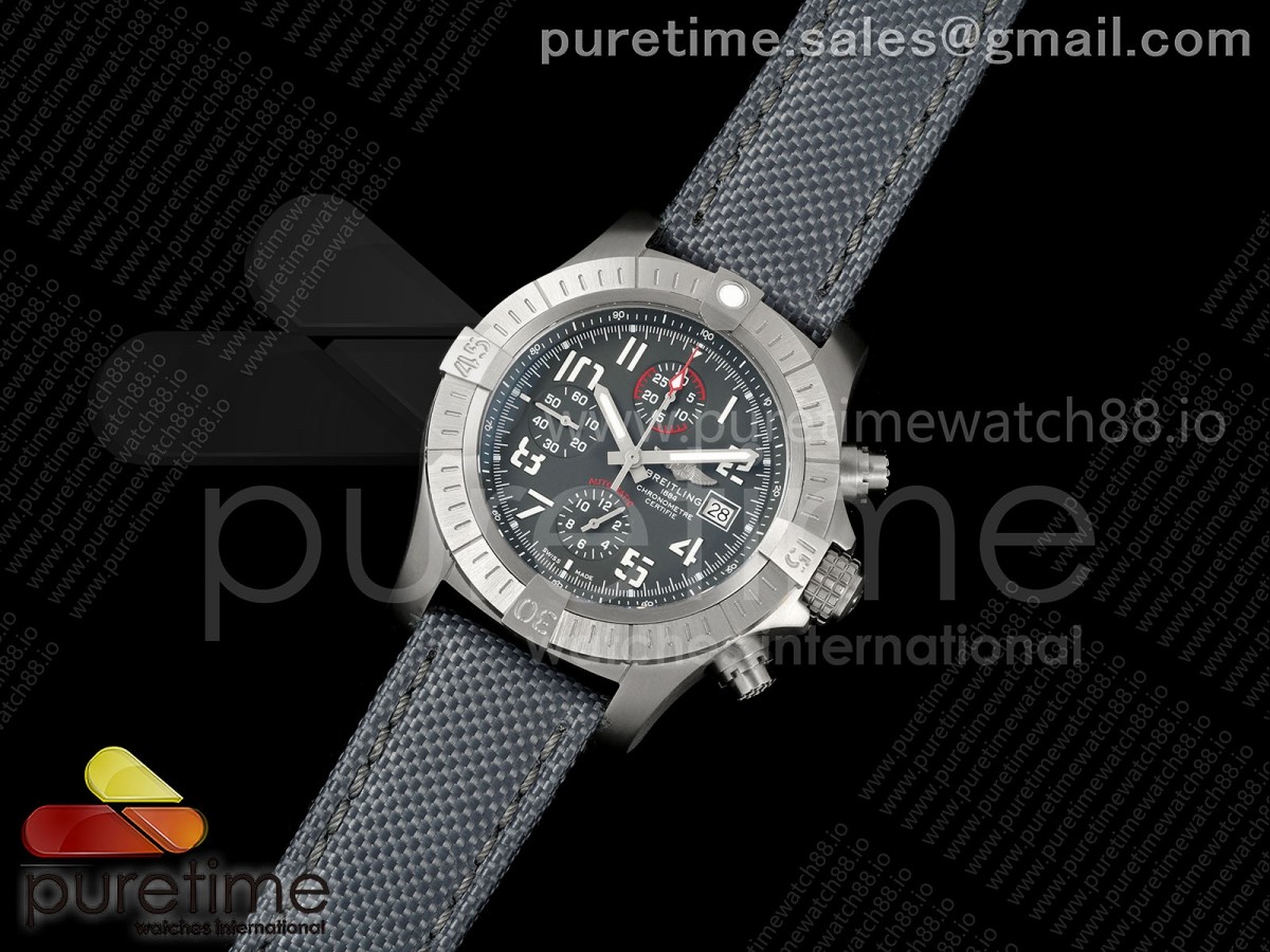 Avenger Chrono Titanium TF1:1 Best Edition Gray Dial on Gray Nylon Strap A7750 V2