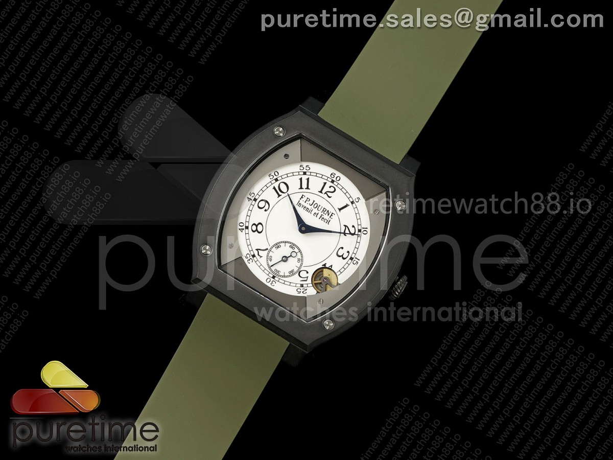 F.P.Journe Elegante PVD AVF Best Edition White Dial on Green Rubber Strap Quartz