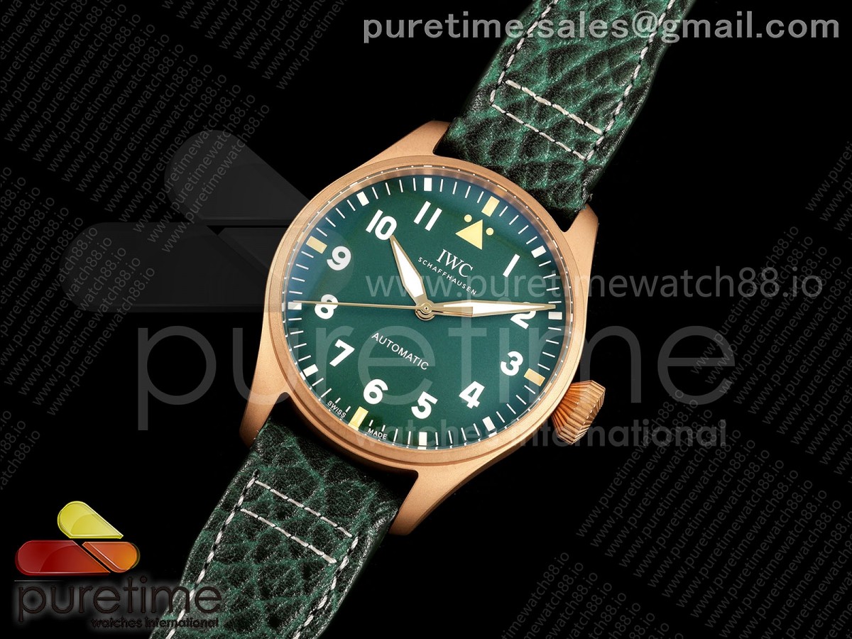 Big Pilot 43 Spitfire Bronze IW329702 M+F 1:1 Best Edition on Green Leather Strap 8N24