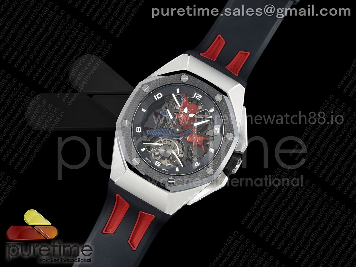 Royal Oak Concept Tourbillon “Spider-Man” QPF Best Edition on Rubber Strap
