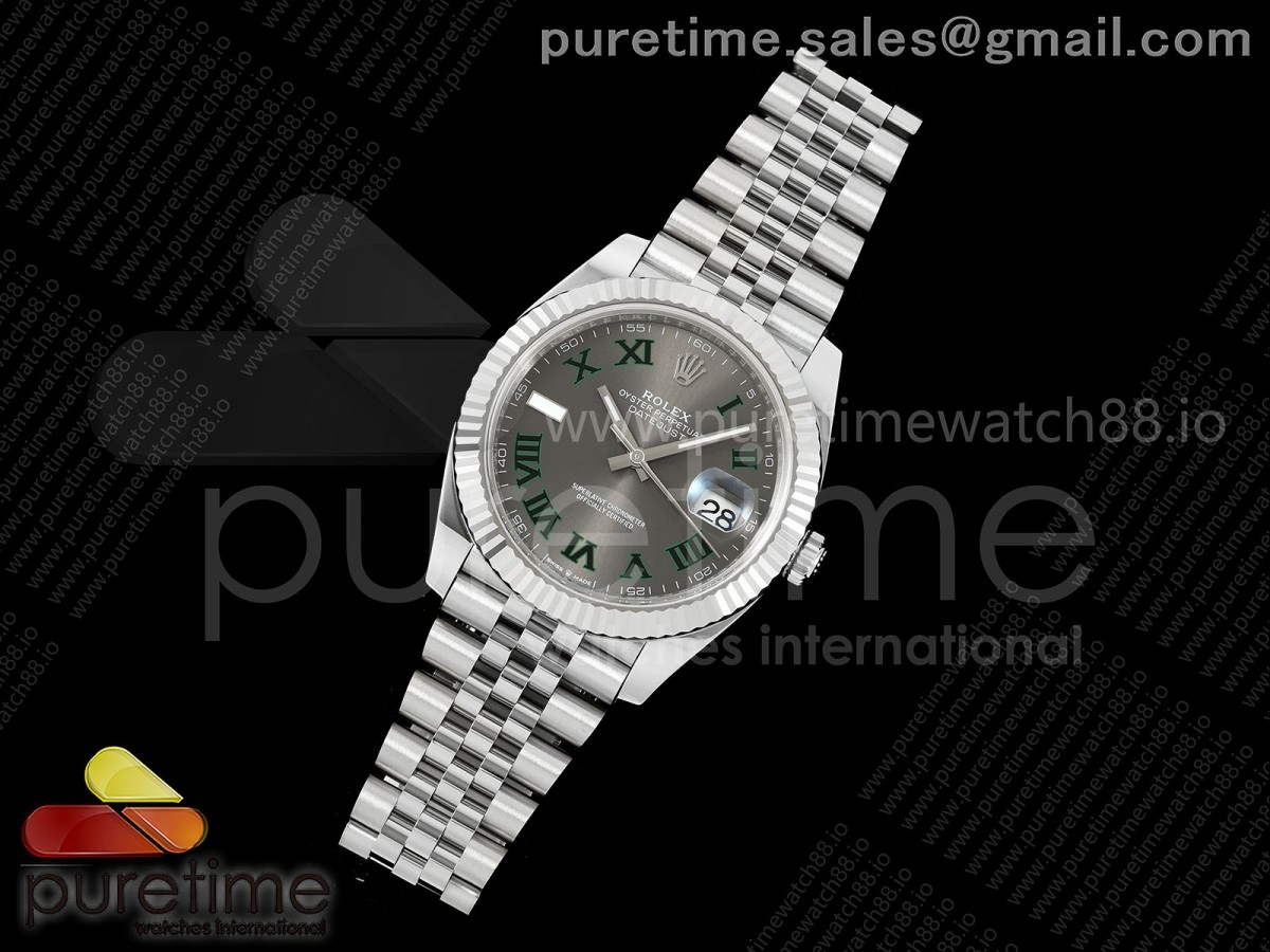 DateJust 41 126334 SS RCF 1:1 Best Edition Gray Dial Green Roman Dial on Jubilee Bracelet JH3235