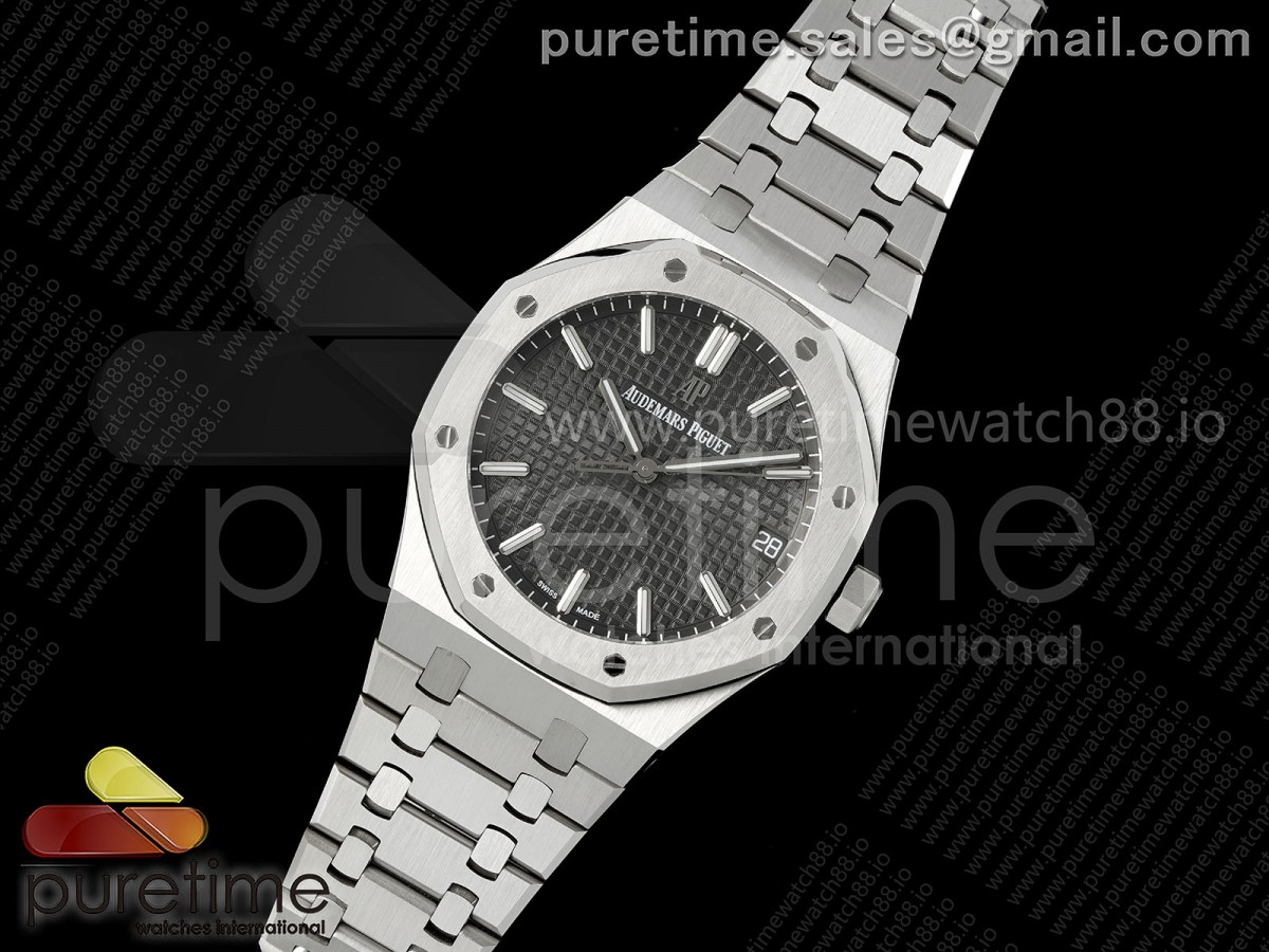 Royal Oak 41mm 15500 SS JF 1:1 Best Edition Gray Dial on SS Bracelet SA4302 Super Clone
