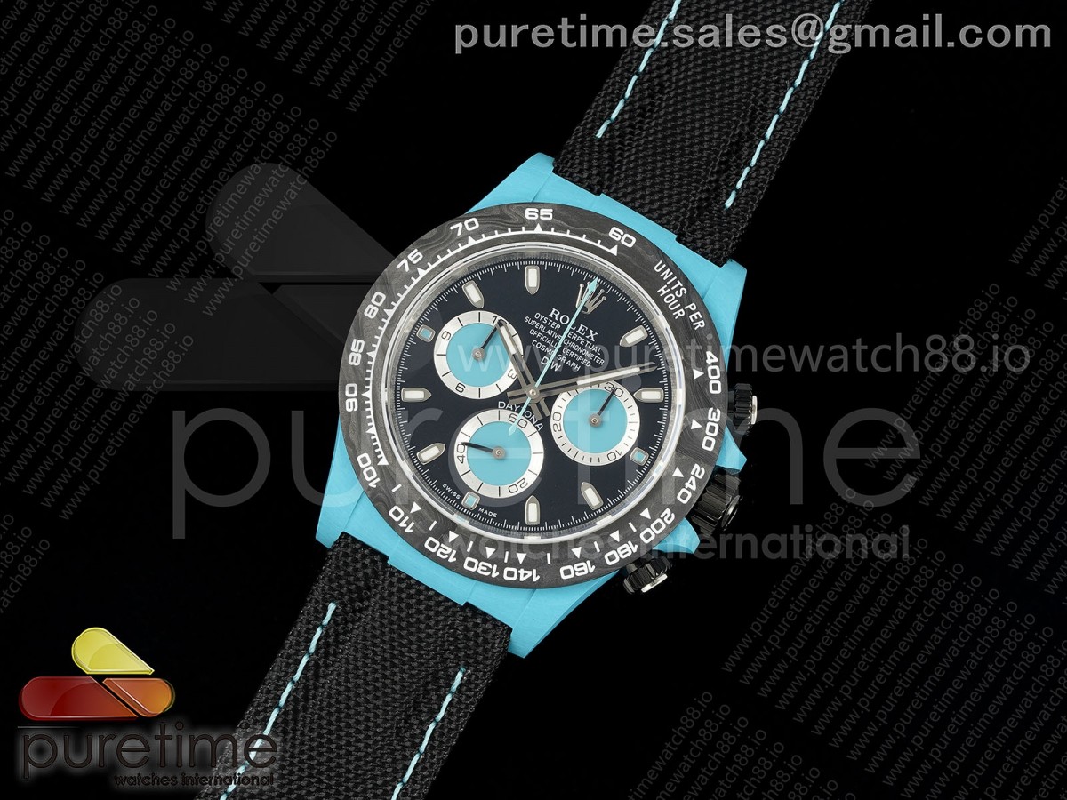 Daytona DIW Blue Carbon N6F 1:1 Best Edition Black/Blue Dial on Black Nylon Strap SA4130