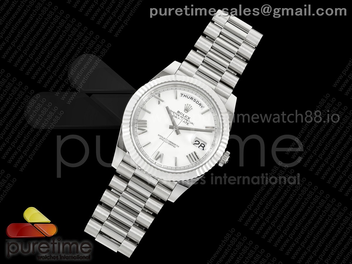 DayDate 40 228239 VSF 1:1 Best Edition White Roman Dial on President Bracelet VS3255