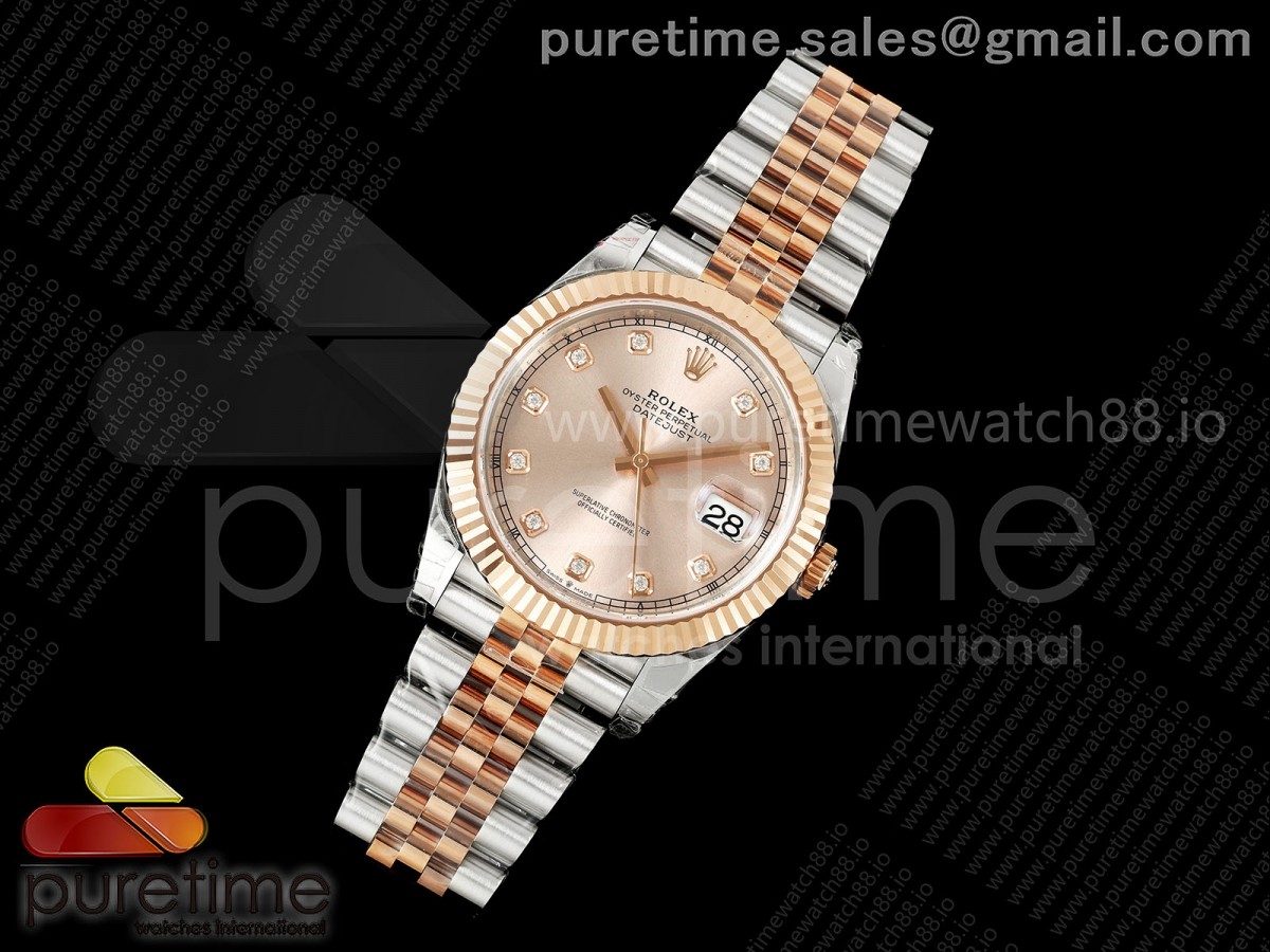 DateJust 41 126331 SS/RG VSF 1:1 Best Edition RG Diamonds Dial on Jubilee Bracelet VS3235 V2
