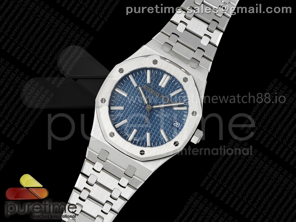 Royal Oak 41mm 15510 SS JF 1:1 Best Edition Blue Dial on SS Bracelet SA4302 Super Clone