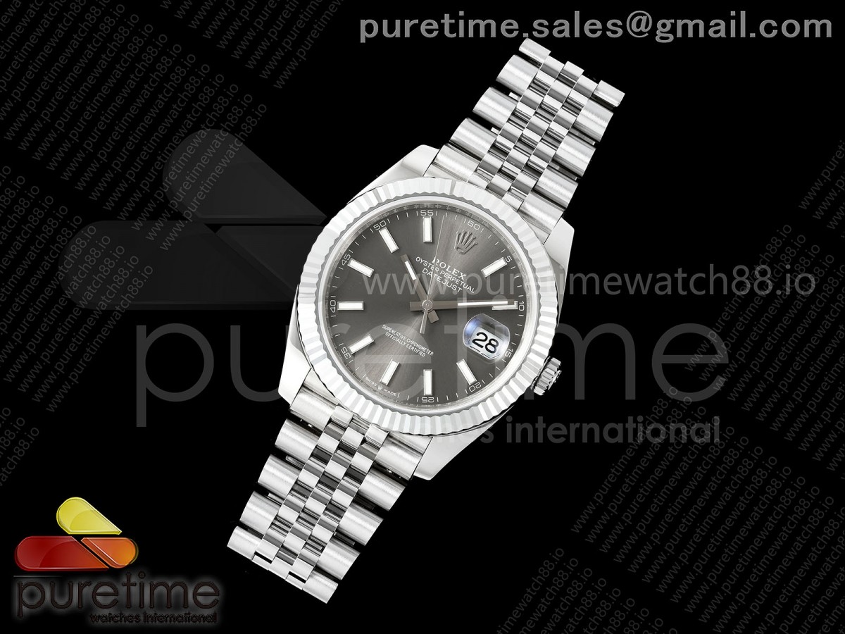 DateJust 41 126334 904L SS MZF 1:1 Best Edition Gray Dial on Jubilee Bracelet JH3235