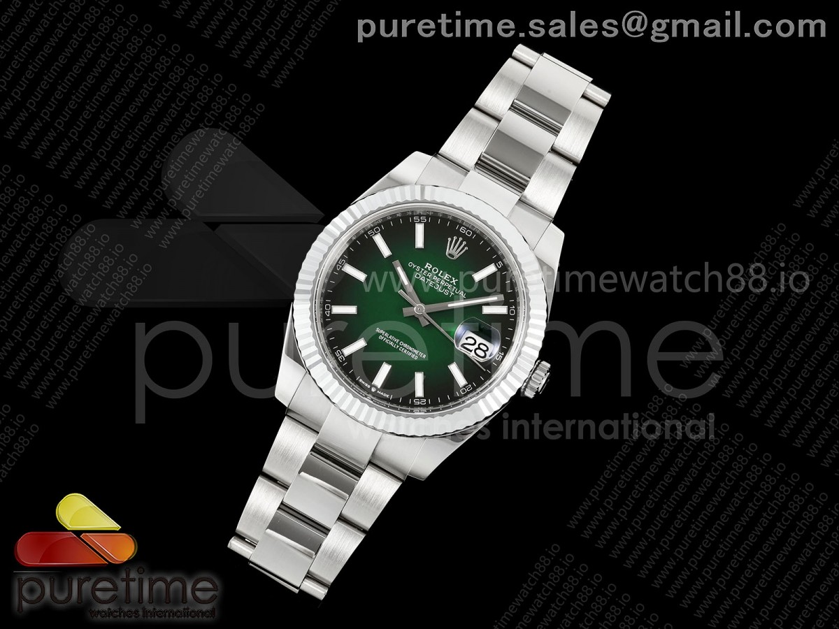 DateJust 41 126334 SEEK 1:1 Best Edition 904L Steel Green Ombre Dial on Oyster Bracelet VR3235