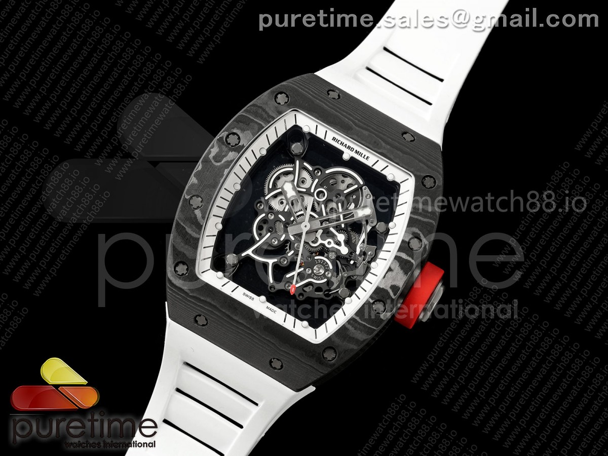 Boss Studio RM055 Black NTPT White/Black Inner Bezel RMUL2 Super Clone (Free Sprung)