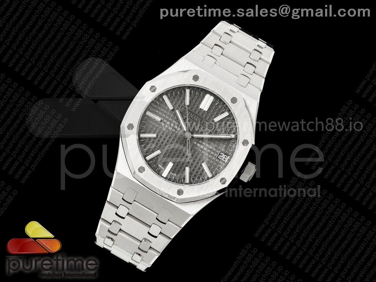 Royal Oak 15510 SS OCTA 1:1 Best Edition Gray Dial on SS Bracelet JH4302 Super Clone (Free Sprung)
