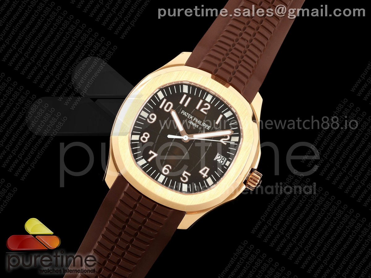 Aquanaut 5167 RG BBF 1:1 Best Edition Brown Dial on Brown Rubber Strap DD324 Super Clone