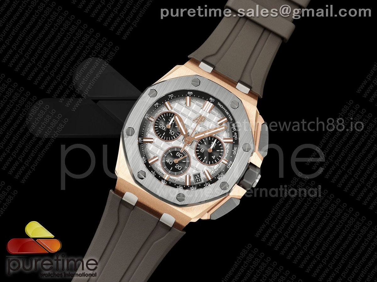 Royal Oak Offshore 26420OI RG Titanium Bezel DDF 1:1 Best Edition Gray/Black Dial on Gray Rubber Strap DD4401 Super Clone