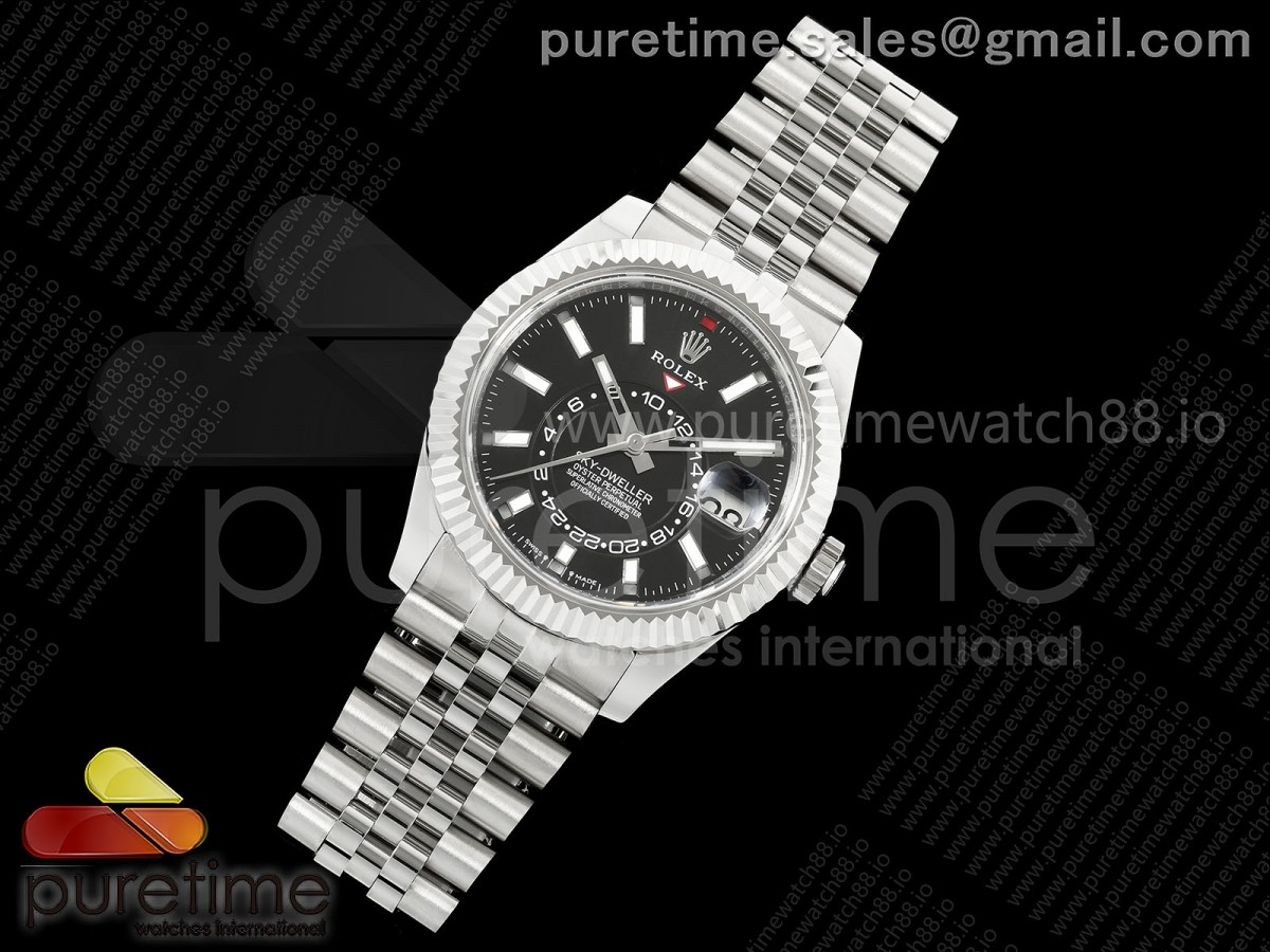 Skydweller 336934 SS Noob 1:1 Best Edition Black Dial on SS Jubilee Bracelet A9002 V2