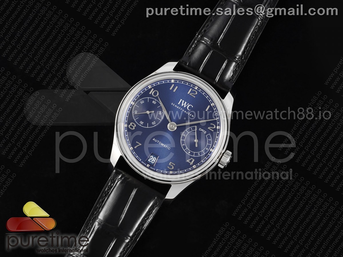 Portugieser Automatic 42mm SS APSF 1:1 Best Edition Blue Dial on Black Leather Strap A52010