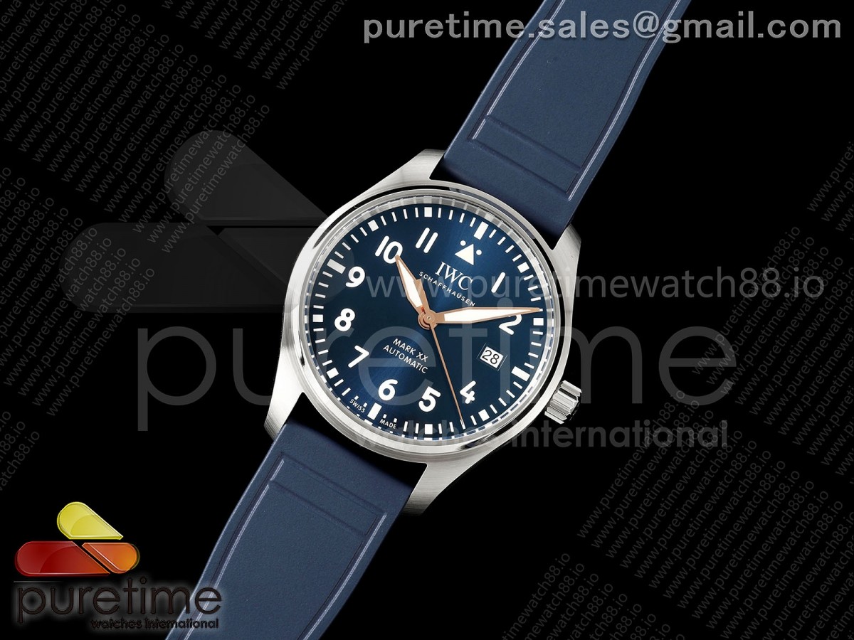 Mark XX MZF 1:1 Best Edition Blue/RG Dial on Blue Leather Strap A2892
