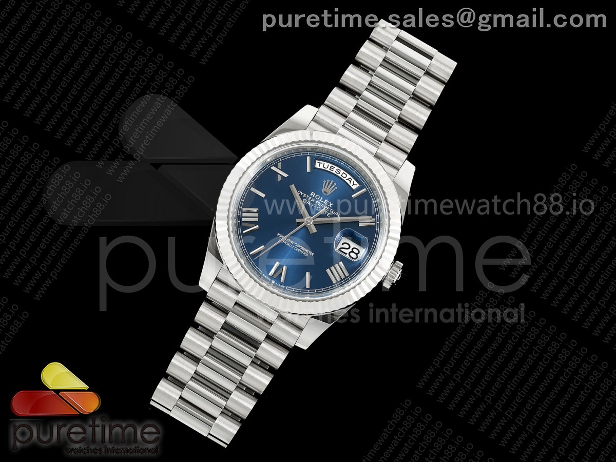DayDate 40 228239 VSF 1:1 Best Edition Blue Roman Dial on President Bracelet VS3255
