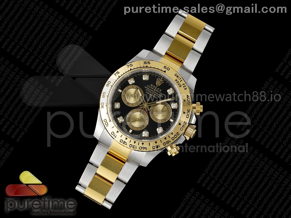 Daytona 126503 BTF 1:1 Best Edition Black/YG Diamonds Dial on SS/YG Bracelet JH4131